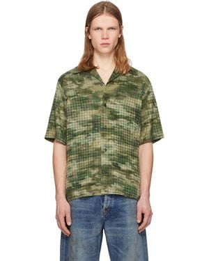 Amiri Ma Quad Camo Camp Shirt - Green