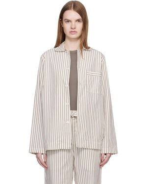 Tekla Off- Poplin Long-sleeved Pajama Shirt - White