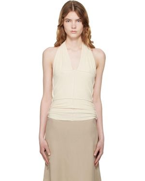 Baserange Off- Cinder Halter Top - White