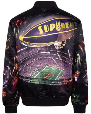 Supreme Mitchell & Ness Lined Hooded Satin Varsity Jacket 