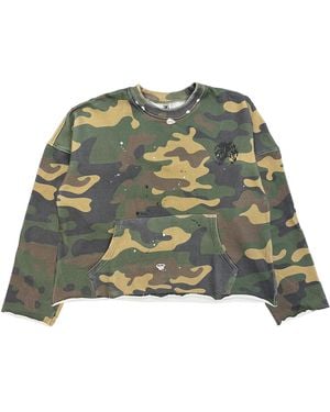 SAINT VANITY Griffin Camo Crewneck Sv066" - Green