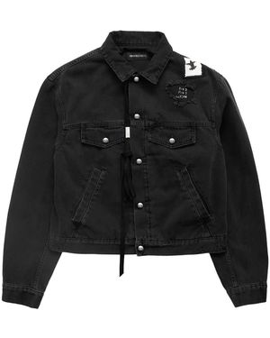 Ann Demeulemeester Raf 5-Pockets Standard Blouson With Printed Patches "Faded" B0013237Fa662070" - Black
