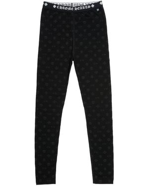 Chrome Hearts Logo Leggings W/ Motif" Chrm1075" - Black