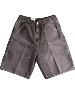 Carhartt Og Double Knee Shorts "Tobacco Destroy Wash" I036870 4717" - Black