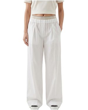 Brunello Cucinelli Relaxed Cotton Trousers Brun1720" - Black