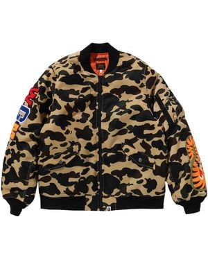 A Bathing Ape 1St Camo Shark Ma-1 Jacket 1L30 141 003" - Black
