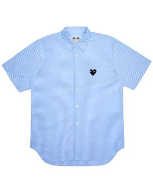 COMME DES GARÇONS PLAY Striped Ss Woven Az B022 051 1 4" - Blue