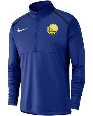 Nike Nba Golden State Warriors Logo 1/4 Zip Pullover 941370 495" - Blue