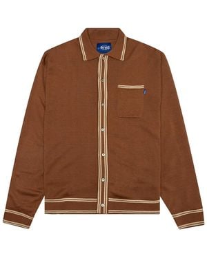 AWAKE NY Fine Gauge Knitted Cardigan Awk Fw22 Kn005 Brn" - Brown