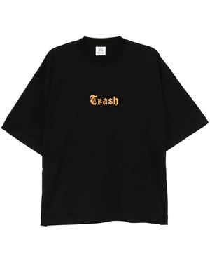 Vetements Trash Embroidered Regular T-Shirt Uh76Tr540B Blac" - Black