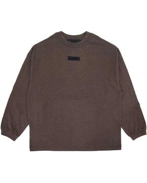 Fear Of God Logo Long Sleeve T-Shirt Shirt "Heather Wood" 125Su244202F" - Brown
