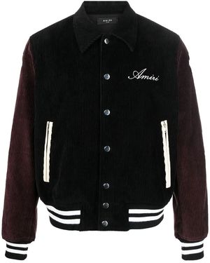 Amiri Corduroy Bones Varisty Jacket Burgundy" Ps23Mos010 988" - Black