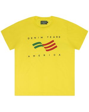 DENIM TEARS Ellis Tears T-Shirt Dt719" - Yellow