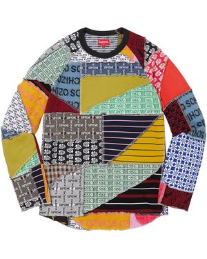 Supreme Patchwork Jacquard Long Sleeves Shirt "Ss23 - Black