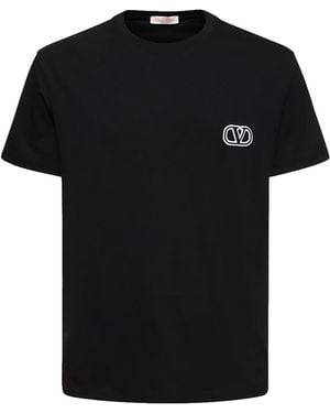 Valentino Vlogo Signature Patch T-Shirt Vltmtsh0001" - Black