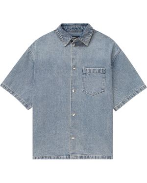 Purple Brand Lt Ss Shirt Jacket P035 Lisj323" - Blue