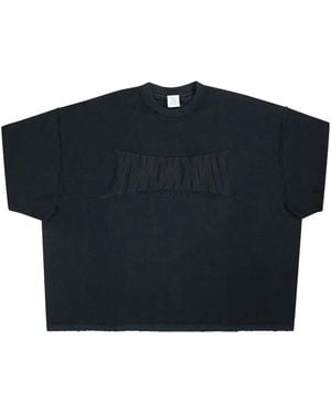 Vetements Dirty Unknown Embroidered Oversized T-Shirt Ue63Tr360B Blac" - Black