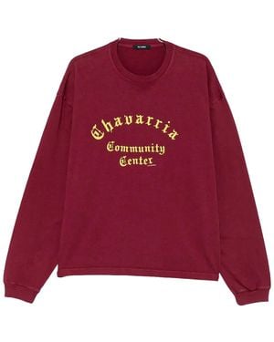 Willy Chavarria Community Centre Long-Sleeve Buffalo T-Shirt "Bordeaux" Mujte031 061N 045" - Red