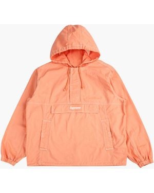 Supreme Contrast Stitch Twill Pullover - Orange