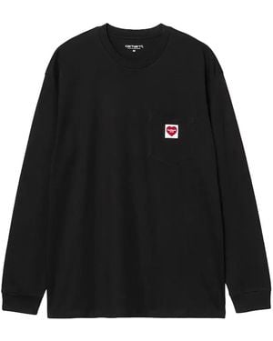 Carhartt Long Sleeve Pocket Heart T-Shirt I035300 1V2 Xx" - Black