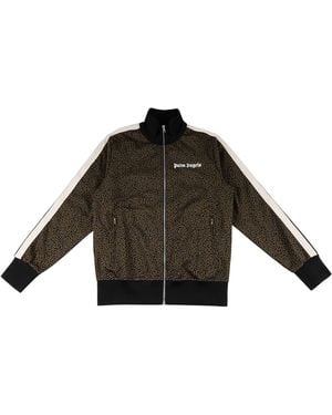 Palm Angels Leopard Track Jacket Pmbd001S22Fab0135610" - Green