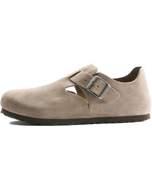 Birkenstock London Suede Leather "Taupe - Black