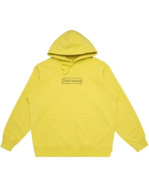 Supreme Kaws Chalk Logo Hoodie "Ss21" Su10091" - Yellow