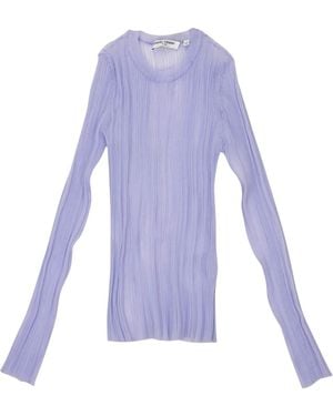 Opening Ceremony L/S Sheer Ribbed Top S20Kdz12561" - Black