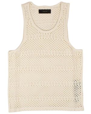 Amiri Boyfriend Crochet Tank Top Amr-Xtps-0230" - Black
