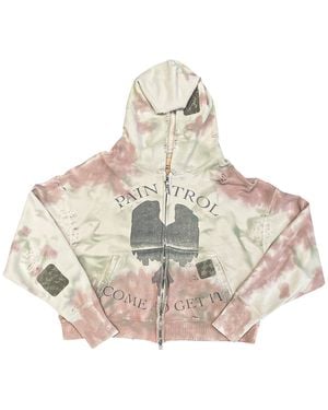 SEKRIT Pain Zip-Up Hoodie Neapolitan Stain" Ss26 Sek Hd01" - Black