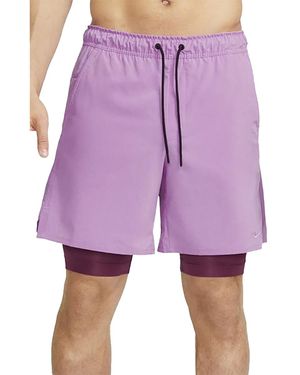 Nike Dri-Fit Unlimited 7" 2-In-1 Versatile Shorts "Rush" Dv9334 532" - Purple