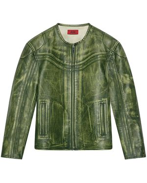 424 Tokyo Leather Jacket Ff5Smj24Appe245636" - Green