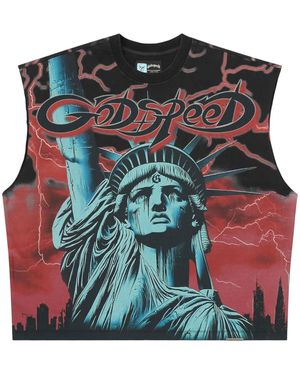GODSPEED NEW YORK Voltage Sleeveless T-Shirt Gs424" - Black