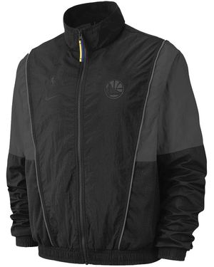 Nike Nba Golden State Warriors Courtside Jacket Av6706 010" - Black