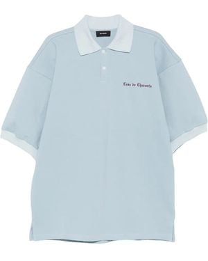 Willy Chavarria Football Polo Tops "Uniform" Mmwto007 040N 008" - Blue