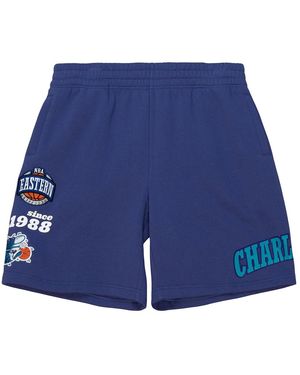 Mitchell & Ness Team Origins Fleece Shorts "Nba Hornets" Pshr4851 Choyyppphrpr" - Blue