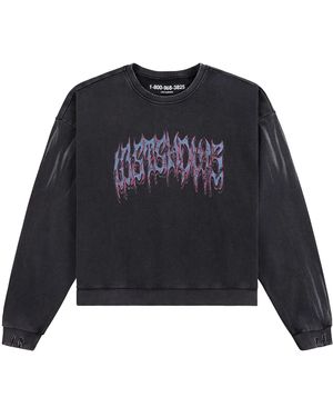 LOSTSHDWS Vintage Wash Sweatshirt "Vintage" Lst 23 22713 Vbk" - Black