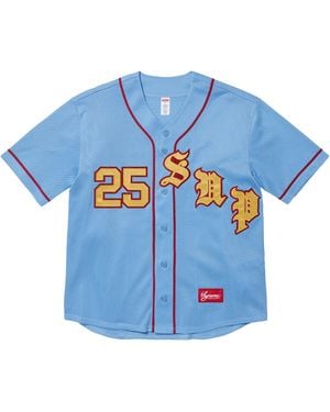 Supreme Old English Baseball Jersey "Ss25 - Blue