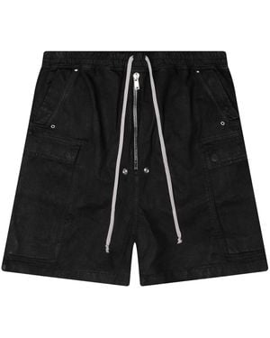 Rick Owens Denim Cargo Bela Shorts Wax" Du02F6369 Bw 99X" - Black