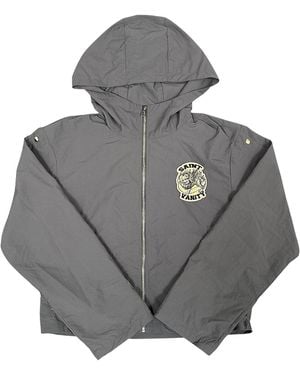 SAINT VANITY Nylon Hooded Zip Up Jacket Sv028" - Black