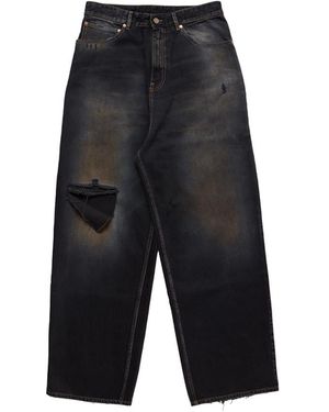 Vetements Distressed Baggy Jeans Out Uh76Dp180B3" - Black