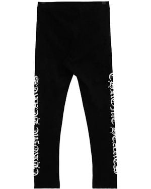 Chrome Hearts Scroll Script Leggings Chrm0274" - Black