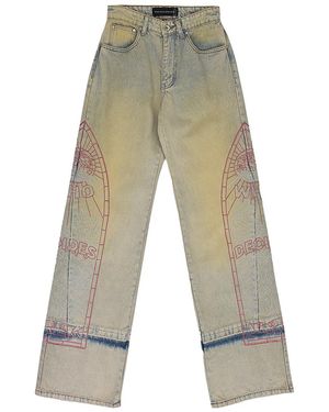 Who Decides War Extended Hem Relaxed-Fit Jeans 1120700009Ss24" - Black