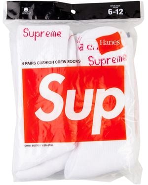 Supreme Hanes Socks (4) Su0913" - Red