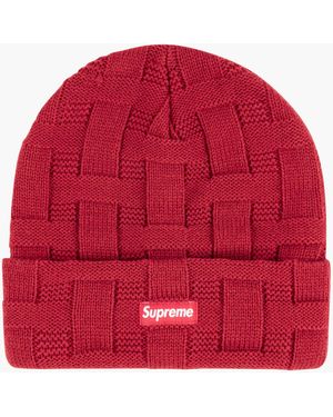 Supreme Basket Weave Beanie "fw 19" - Pink