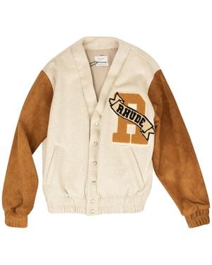 Rhude Cardigan Bomber Tan" Rhfw21Ja010464840484" - Black