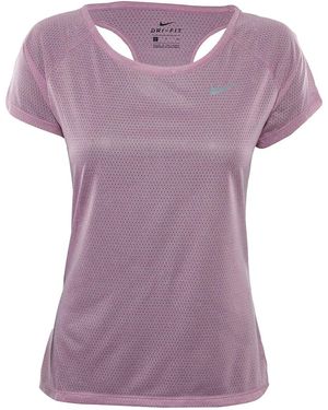 Nike Breathe Short Sleeve Running Top "Orchid Heather" 831780 565" - Purple
