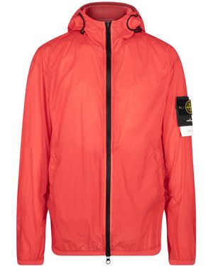Stone Island Lamy Velour Windbreaker Jacket 701544731 V0036" - Red