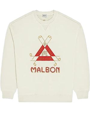 Malbon Golf Trinity Crewneck Sweatshirt "Cream" 9853 Crm" - Black