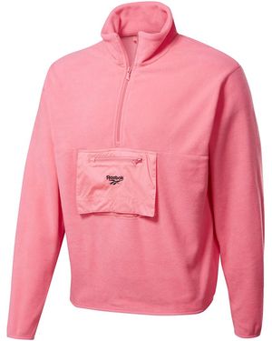 Reebok Half-Zip Polar Fleece Sweatshirt Fs7359" - Pink
